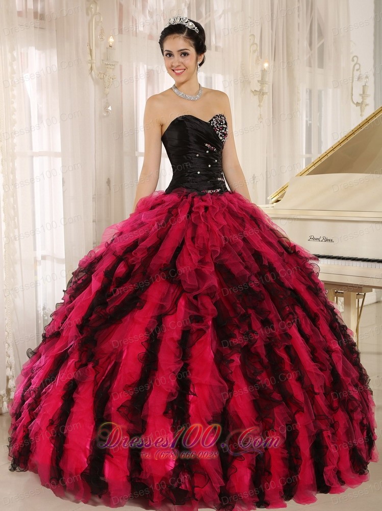 Beaded Impressive Clearance Ruffled Sweetheart Quinceanera Dress