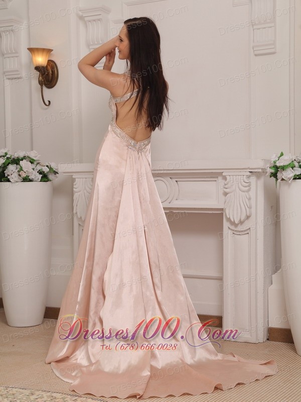 Cross Straps Taffeta Beading Prom Evening Pageant Dress