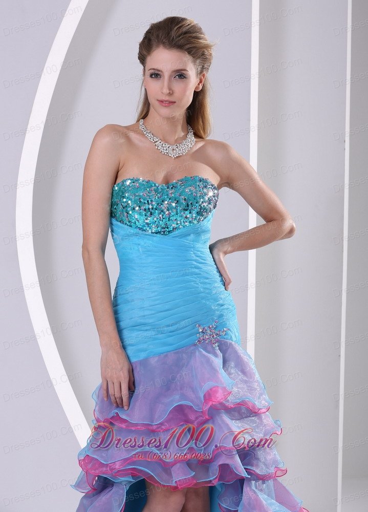 High-low Layered Multi-color Mermaid Prom Dress