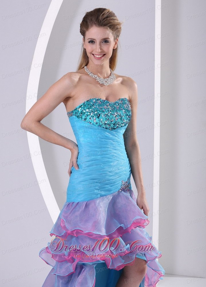 High-low Layered Multi-color Mermaid Prom Dress