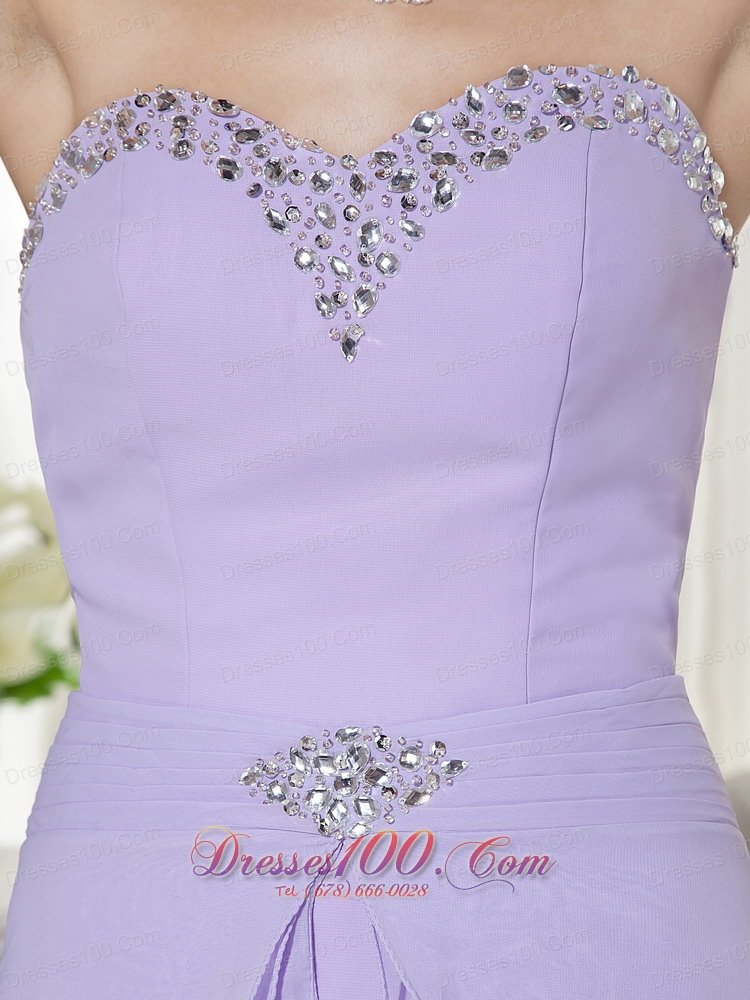 Layered Chiffon High Low Brush Prom Dress Lilac