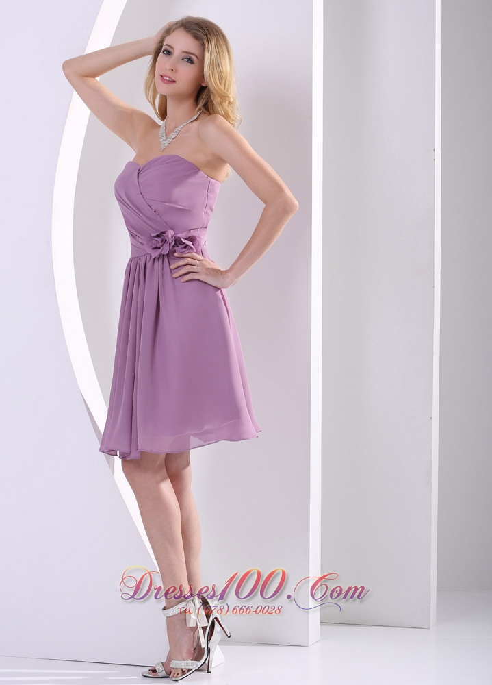 ... Prom Dresses, Purple Chiffon Hand Made Flower Bridesmaid Dama Dresses