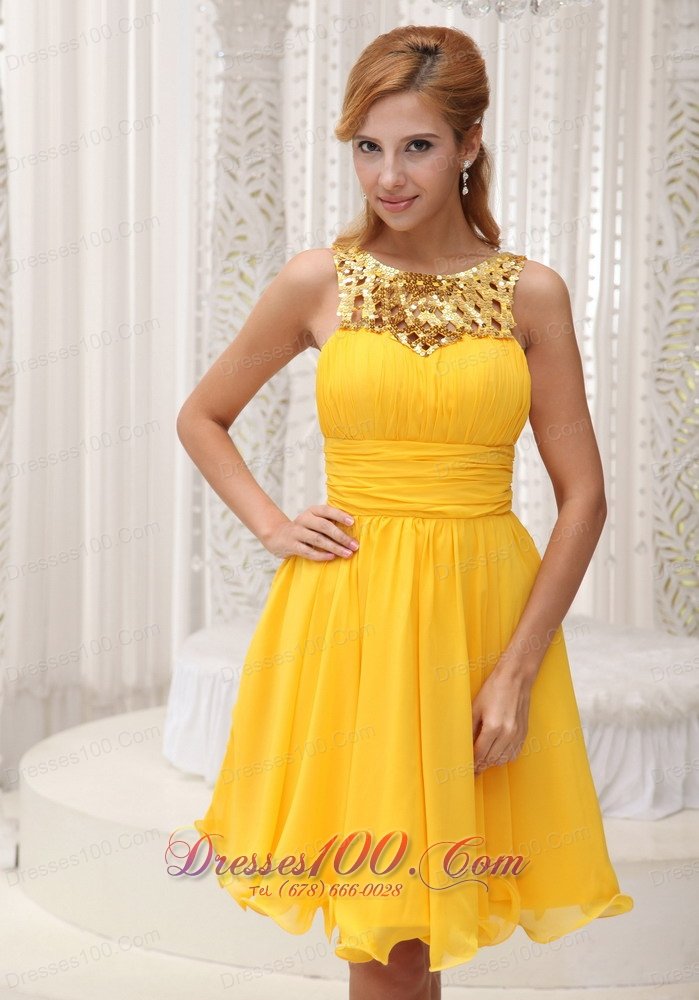 yellow cocktail dress