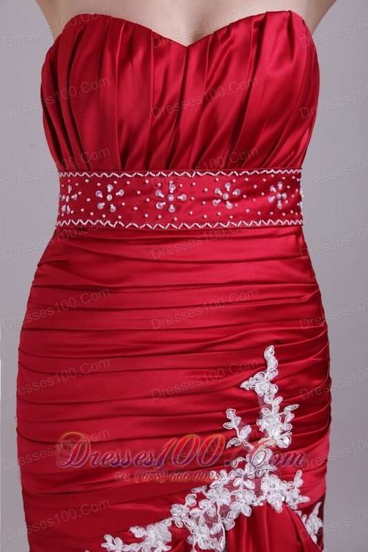 Red Mermaid Sweetheart Taffeta Beading Prom Dress