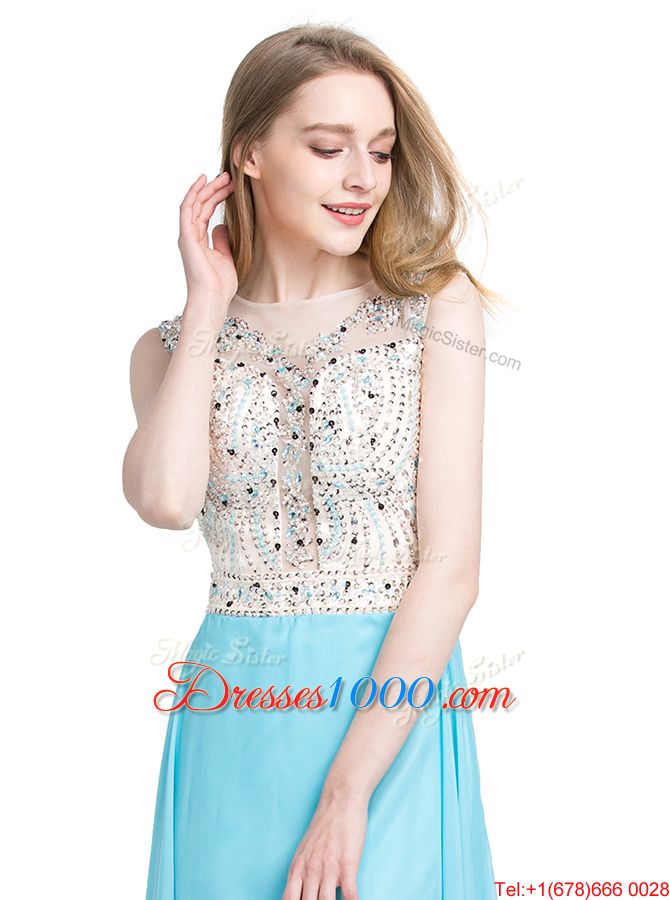 Glorious Scoop Sleeveless Beading Zipper Formal Evening Gowns