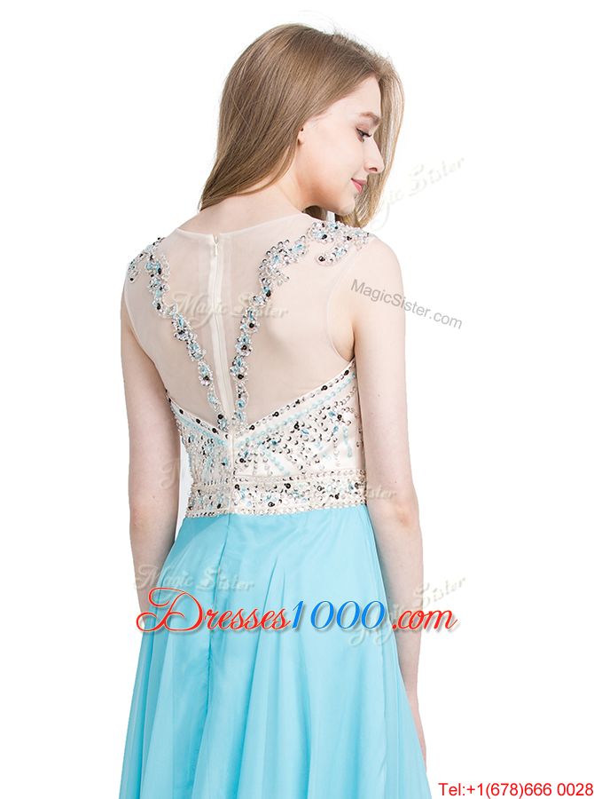 Glorious Scoop Sleeveless Beading Zipper Formal Evening Gowns