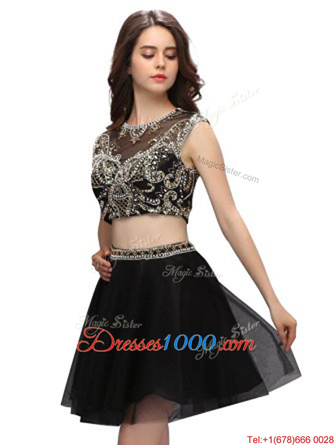 Adorable Navy Blue Scoop Criss Cross Beading Formal Evening Gowns Sleeveless