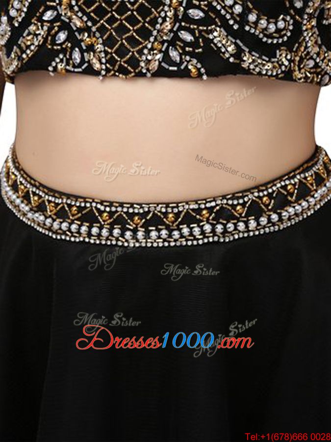 Adorable Navy Blue Scoop Criss Cross Beading Formal Evening Gowns Sleeveless