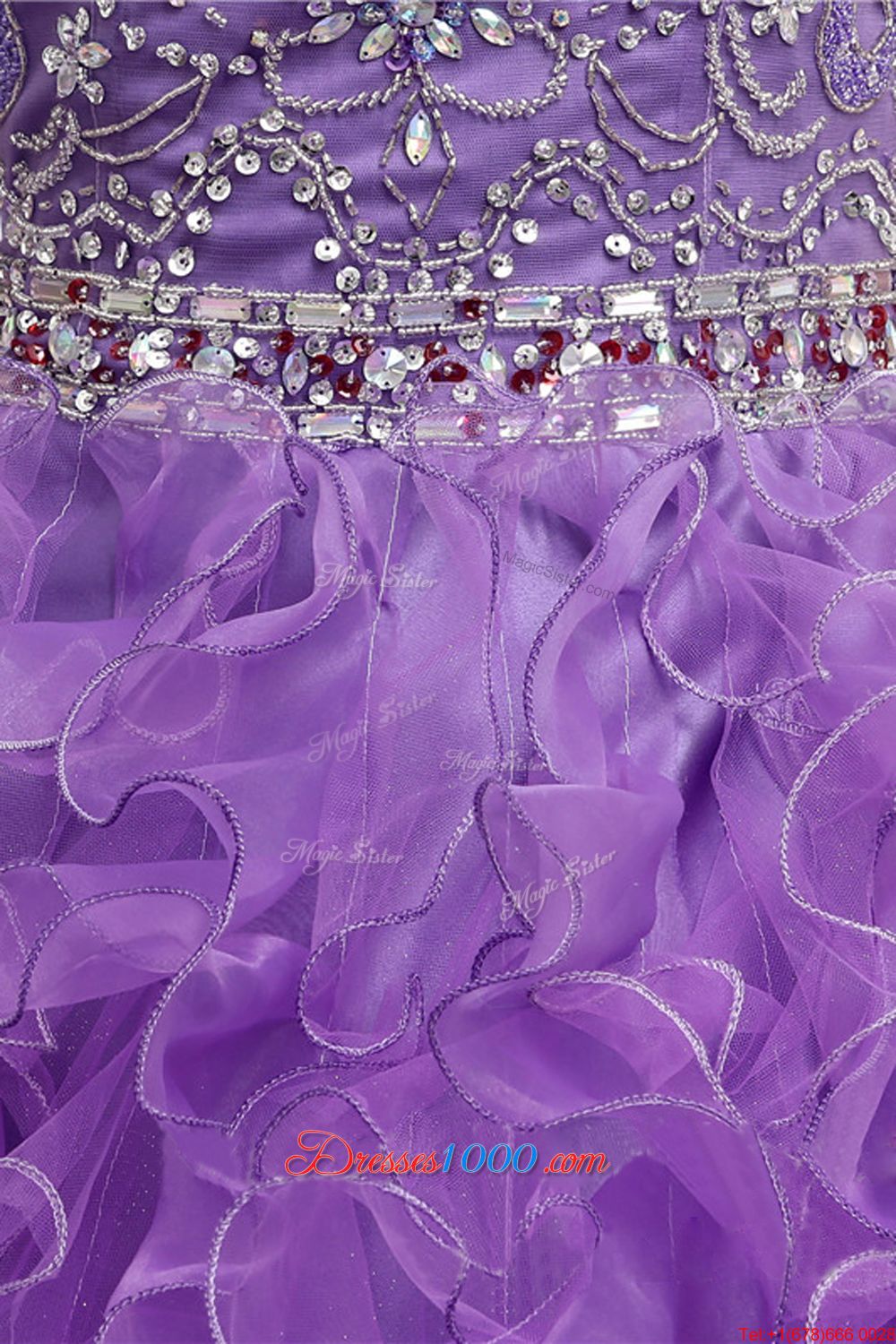 Purple Straps Neckline Beading and Belt Evening Wear Sleeveless Zipper