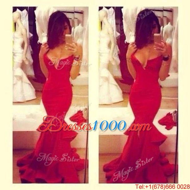 Floor Length Mermaid Sleeveless Royal Blue Homecoming Dress Online Zipper