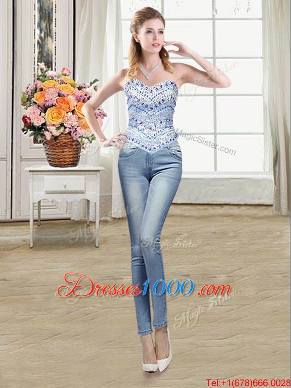 Clearance Four Piece Light Blue Sleeveless Tulle Lace Up Quince Ball Gowns for Military Ball and Sweet 16 and Quinceanera