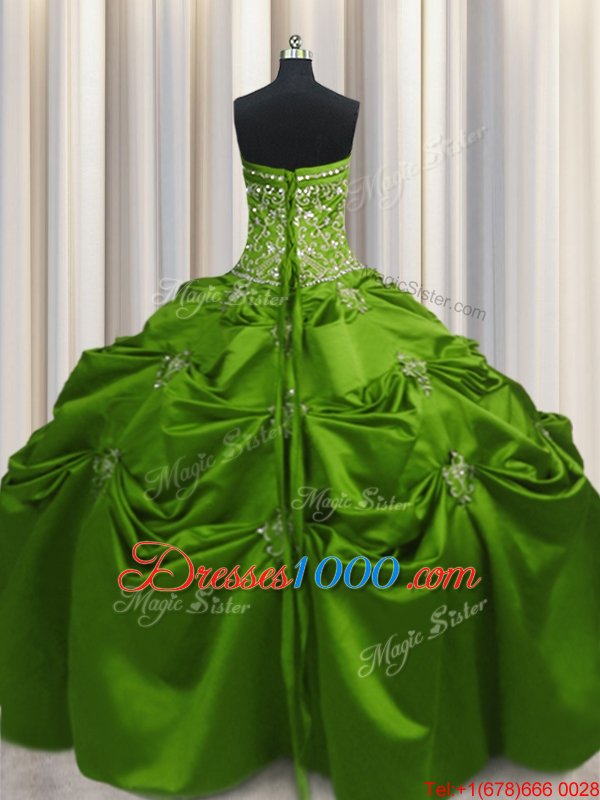 Best Selling Sleeveless Floor Length Beading and Appliques and Embroidery Lace Up Quinceanera Dress