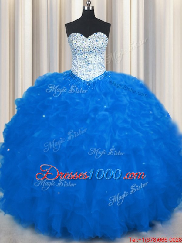 Most Popular Sleeveless Lace Up Floor Length Appliques and Ruffles Quinceanera Dresses