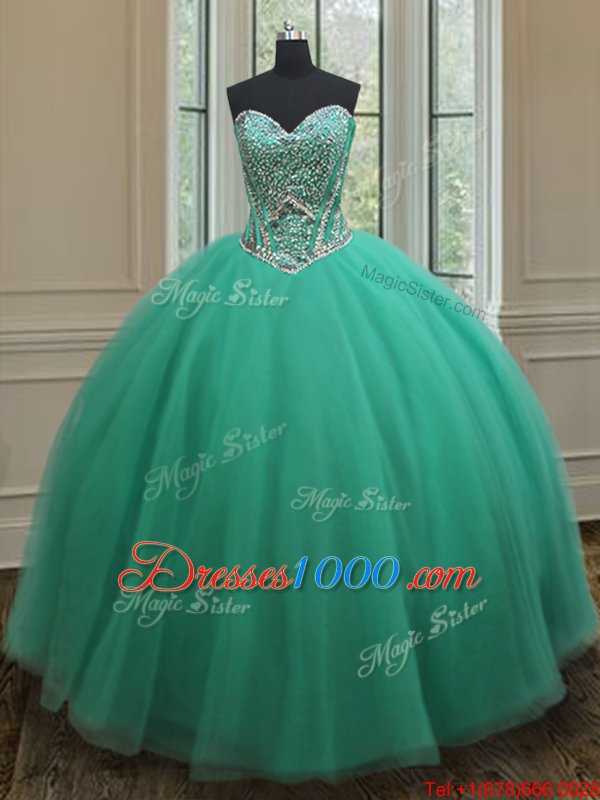 Sumptuous Sleeveless Zipper Floor Length Beading Quinceanera Gowns