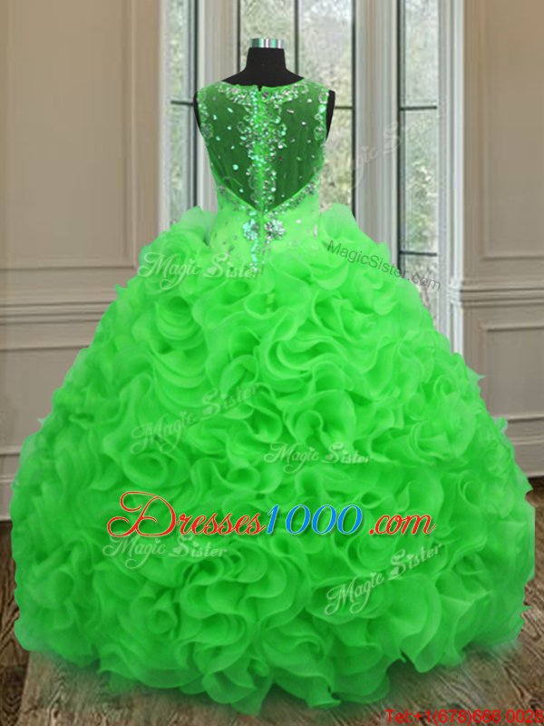 Dramatic Straps Straps Floor Length Zipper Sweet 16 Dress for Military Ball and Sweet 16 and Quinceanera with Beading and Ruffles