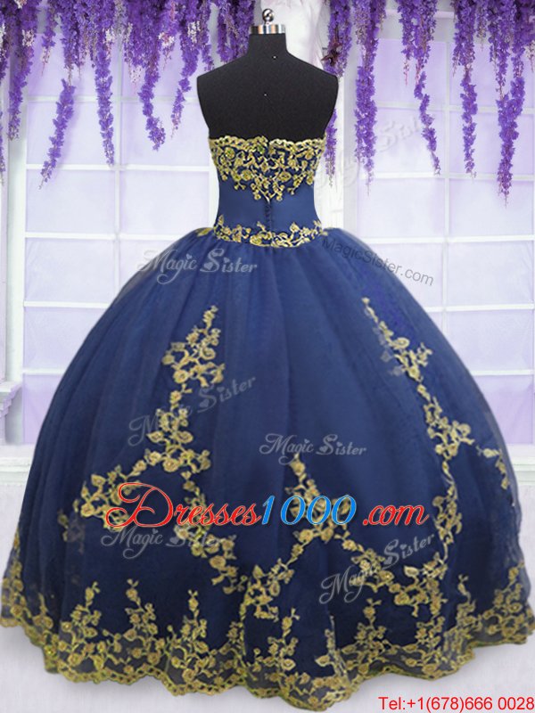 Charming Zipper Vestidos de Quinceanera Appliques Sleeveless Floor Length