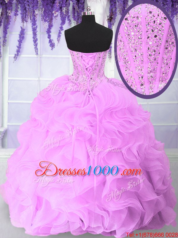 Three Piece Eggplant Purple Sweet 16 Quinceanera Dress Military Ball and Sweet 16 and Quinceanera and For with Beading and Sequins Sweetheart Sleeveless Lace Up