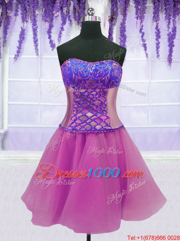 Four Piece Sleeveless Lace Up Floor Length Appliques and Embroidery Quinceanera Gowns