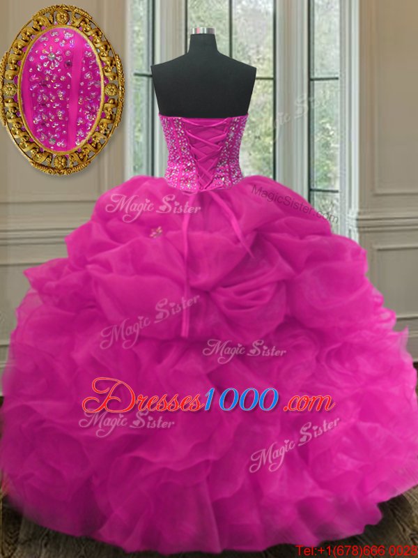 Best Selling Baby Pink Sleeveless Tulle Lace Up Quinceanera Gowns for Military Ball and Sweet 16 and Quinceanera