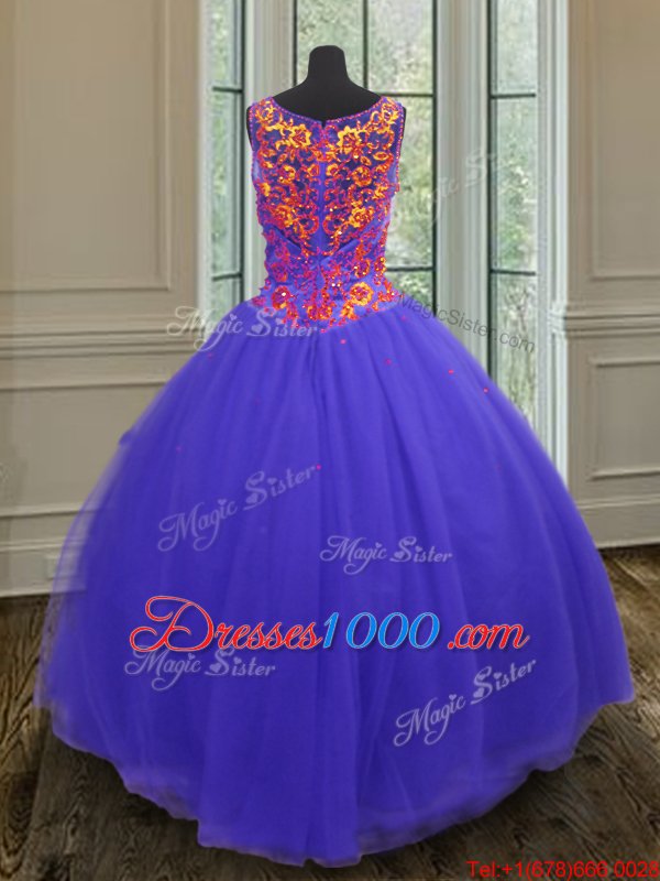 Free and Easy Olive Green Ball Gowns Strapless Sleeveless Tulle Floor Length Zipper Appliques Sweet 16 Quinceanera Dress