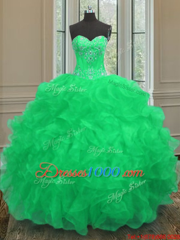 Custom Designed Ball Gowns Vestidos de Quinceanera Turquoise Scoop Tulle Sleeveless Floor Length Lace Up