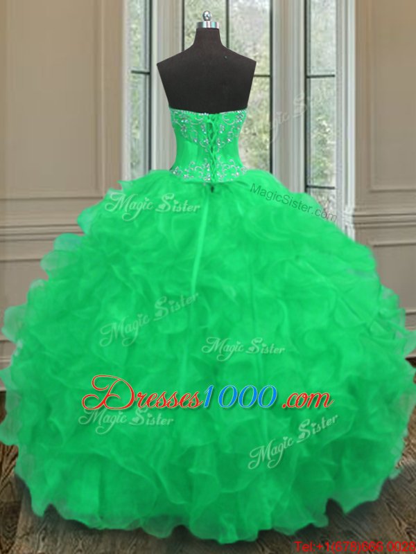 Custom Designed Ball Gowns Vestidos de Quinceanera Turquoise Scoop Tulle Sleeveless Floor Length Lace Up