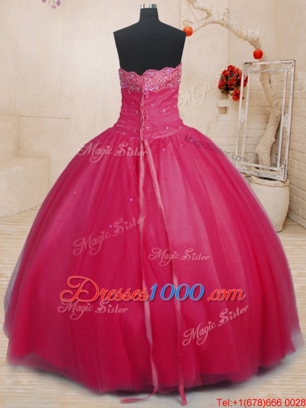 Classical Off The Shoulder Sleeveless Lace Up Quinceanera Gowns Coral Red Tulle