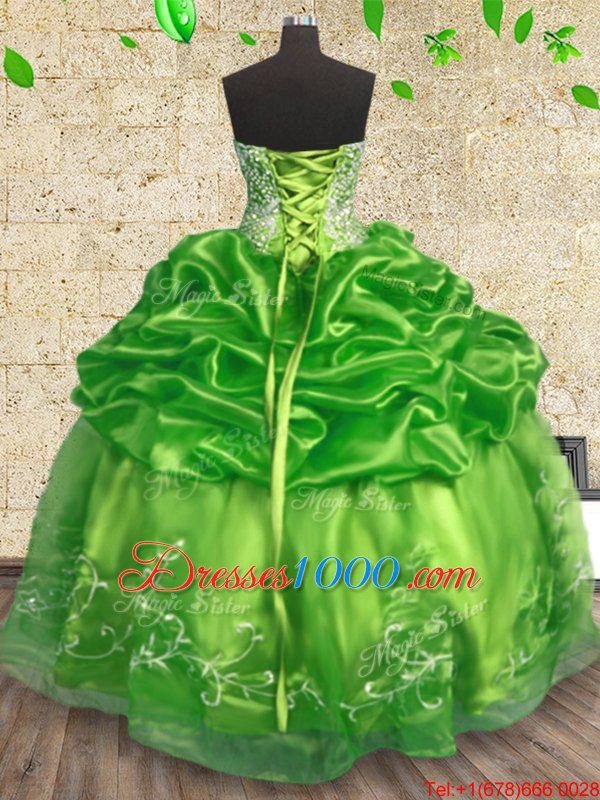 Flirting Beading and Embroidery Quinceanera Dresses Lace Up Sleeveless Floor Length