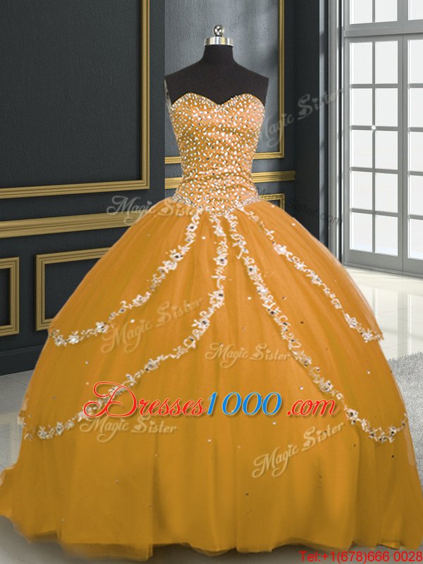 Sleeveless Floor Length Beading and Embroidery Lace Up Quinceanera Gowns with Fuchsia