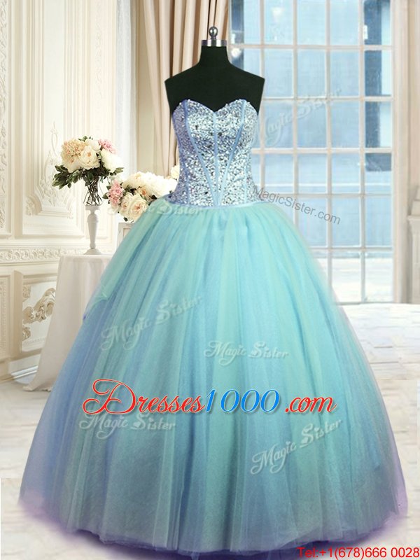 Customized Sweetheart Sleeveless Organza Sweet 16 Dress Beading and Ruching Lace Up