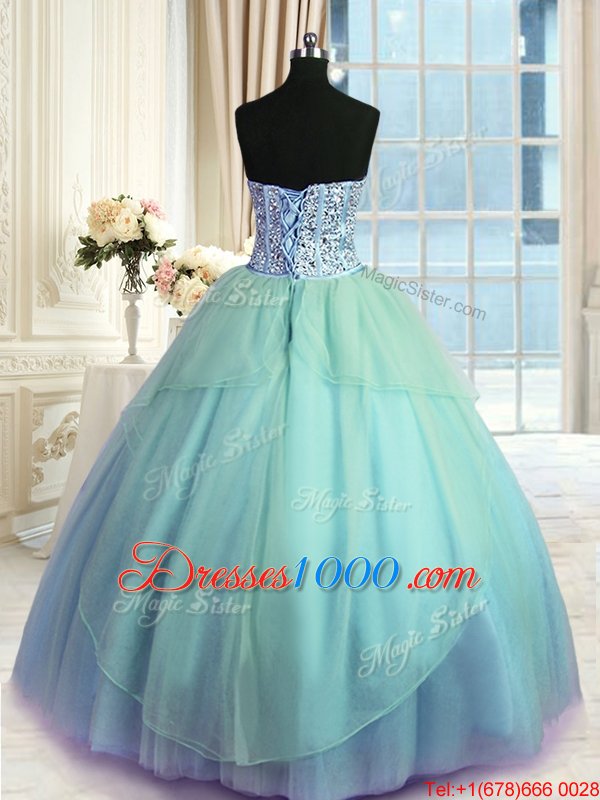 Customized Sweetheart Sleeveless Organza Sweet 16 Dress Beading and Ruching Lace Up