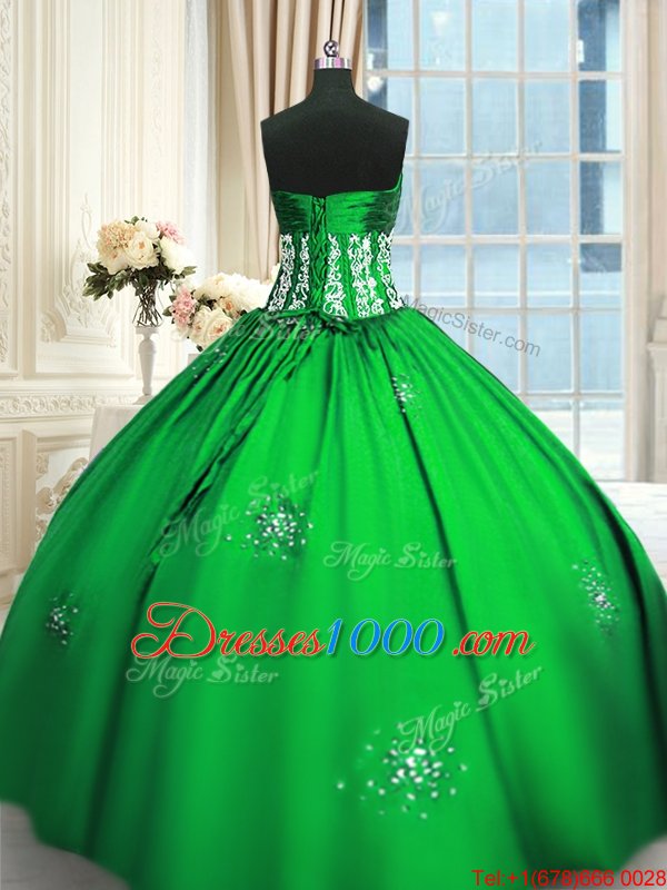 Edgy Taffeta Lace Up 15 Quinceanera Dress Sleeveless Floor Length Beading and Appliques and Ruching