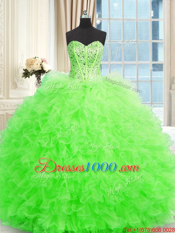 Modest Quinceanera Gown Military Ball and Sweet 16 and Quinceanera and For with Beading and Ruffles Strapless Sleeveless Lace Up