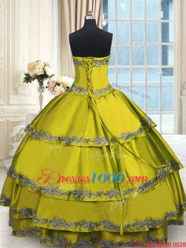 olive green ball gowns