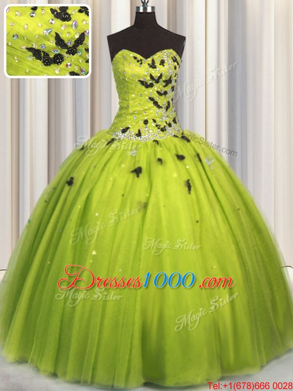 Charming Sleeveless Lace Up Floor Length Beading and Appliques Sweet 16 Dresses