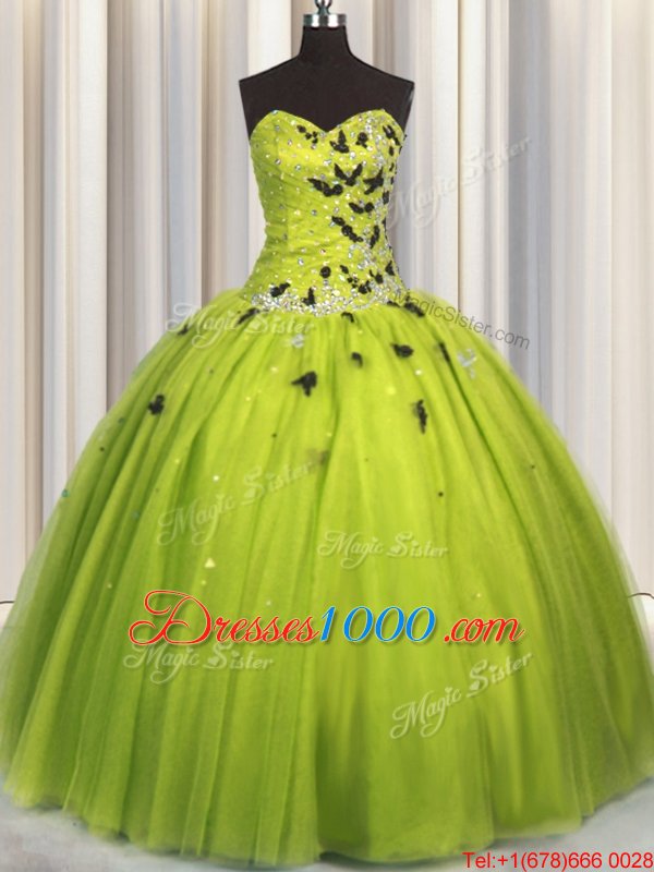 Charming Sleeveless Lace Up Floor Length Beading and Appliques Sweet 16 Dresses