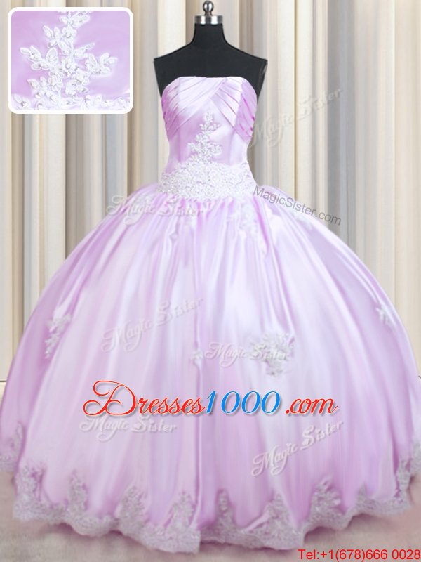 Sleeveless Lace Up Floor Length Beading and Appliques Sweet 16 Dress