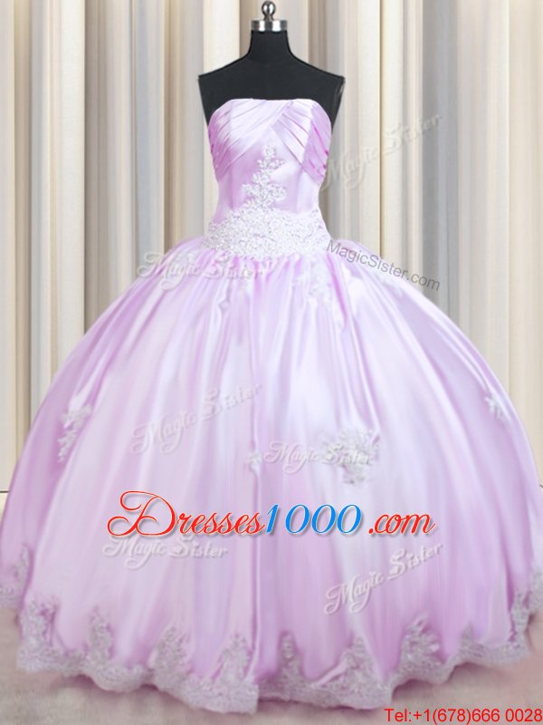Sleeveless Lace Up Floor Length Beading and Appliques Sweet 16 Dress
