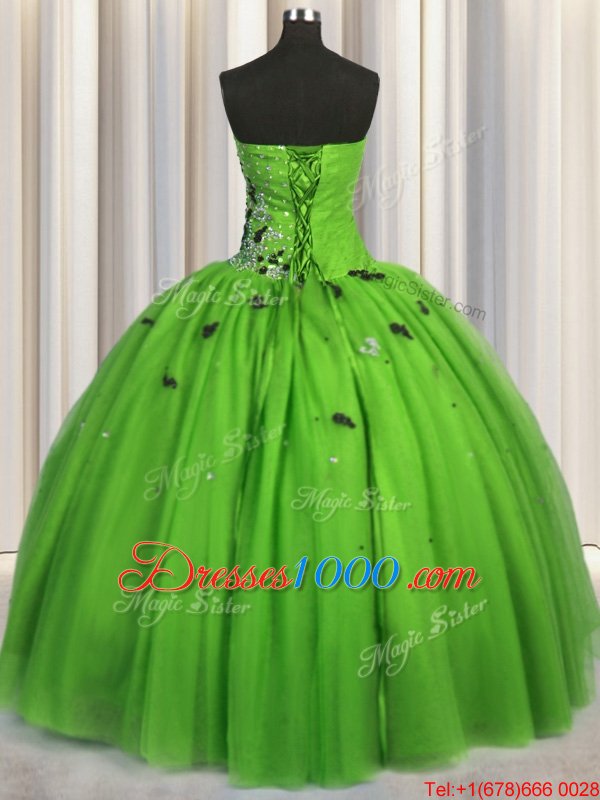 Fabulous Tulle Lace Up Sweetheart Sleeveless Floor Length Quinceanera Dresses Beading and Appliques