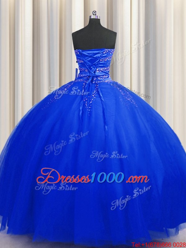 Puffy Skirt Sweetheart Sleeveless Tulle 15 Quinceanera Dress Beading Lace Up