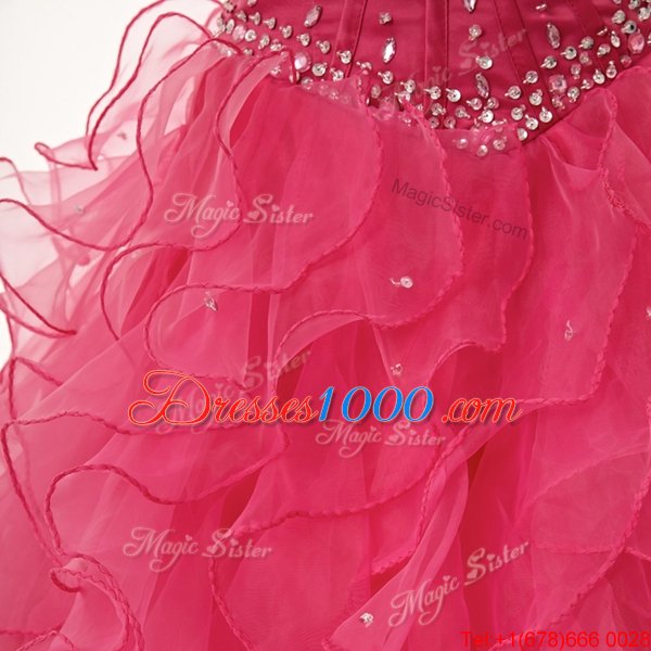 Decent Sleeveless Beading and Ruffles Lace Up Quinceanera Dresses