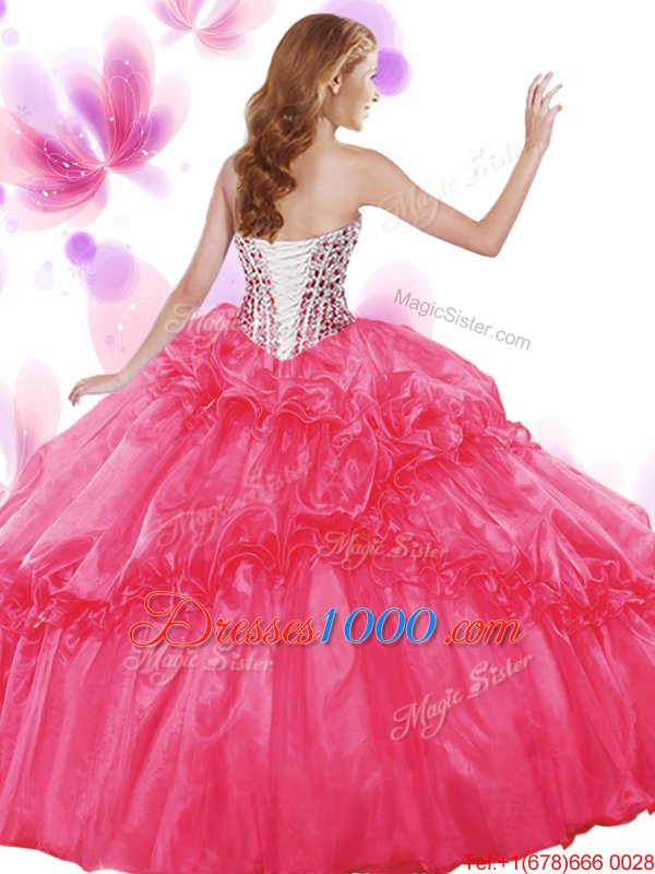 Turquoise Organza Lace Up Quinceanera Gowns Sleeveless Floor Length Beading and Pick Ups