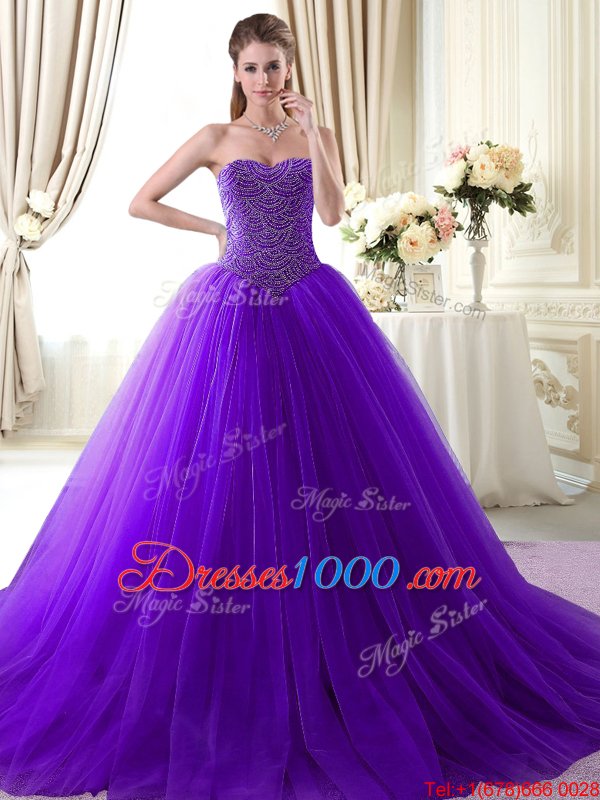 Dynamic Tulle Sleeveless Floor Length Quinceanera Dresses and Beading