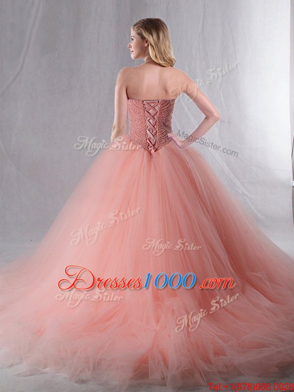 Dynamic Tulle Sleeveless Floor Length Quinceanera Dresses and Beading