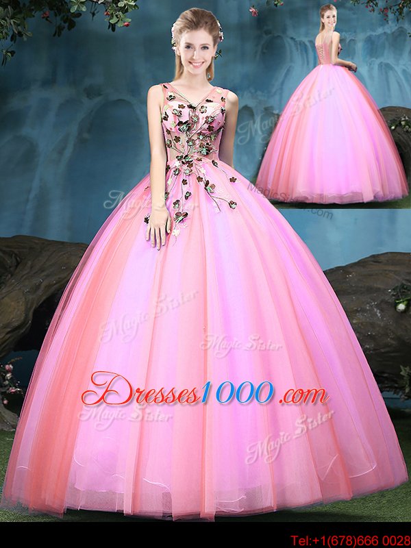 Floor Length Ball Gowns Sleeveless Multi-color Sweet 16 Dress Lace Up