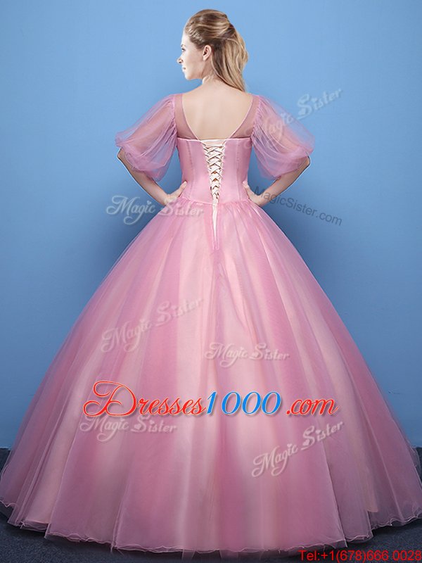 Most Popular Navy Blue Quinceanera Gowns Military Ball and Sweet 16 and Quinceanera and For with Appliques Scoop Sleeveless Lace Up