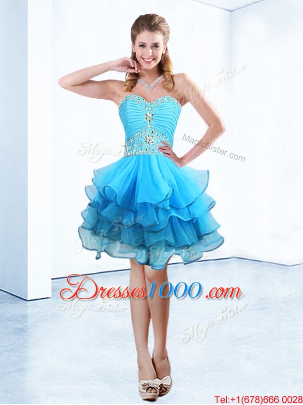 Customized Sleeveless Beading and Ruffled Layers Lace Up Pageant Dress for Teens