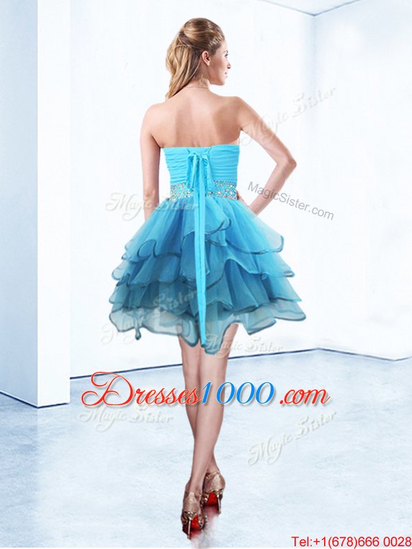 Customized Sleeveless Beading and Ruffled Layers Lace Up Pageant Dress for Teens