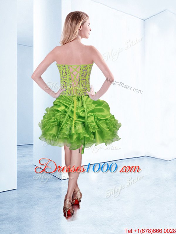 Vintage Ball Gowns Pageant Dress Sweetheart Organza Sleeveless Mini Length Lace Up