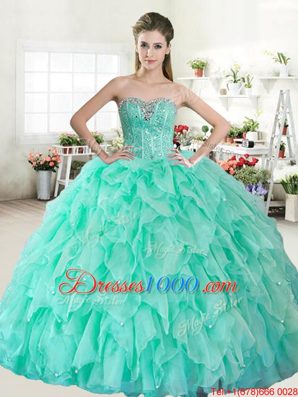 Custom Designed Watermelon Red and Coral Red Sweetheart Neckline Beading 15th Birthday Dress Sleeveless Lace Up